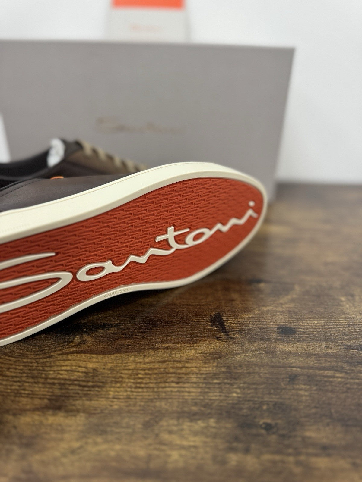 Santoni Sneaker Pelle Marrone Anticata A Mano   Luxury Scarpa Santoni Uomo 39.5
