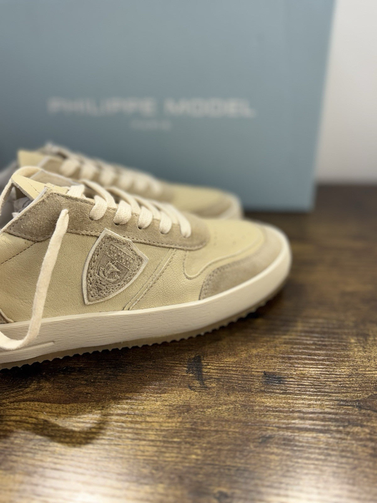 Philippe Model Nice Low Sneaker Pelle Sabbia  Casual Uomo 41