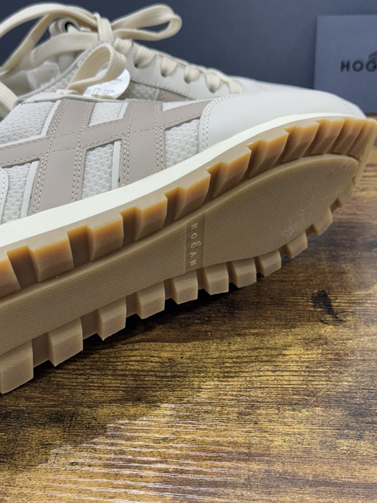 Hogan H671  Sneaker Pelle Beige Slash       Hogan Scarpe Donna 39.5