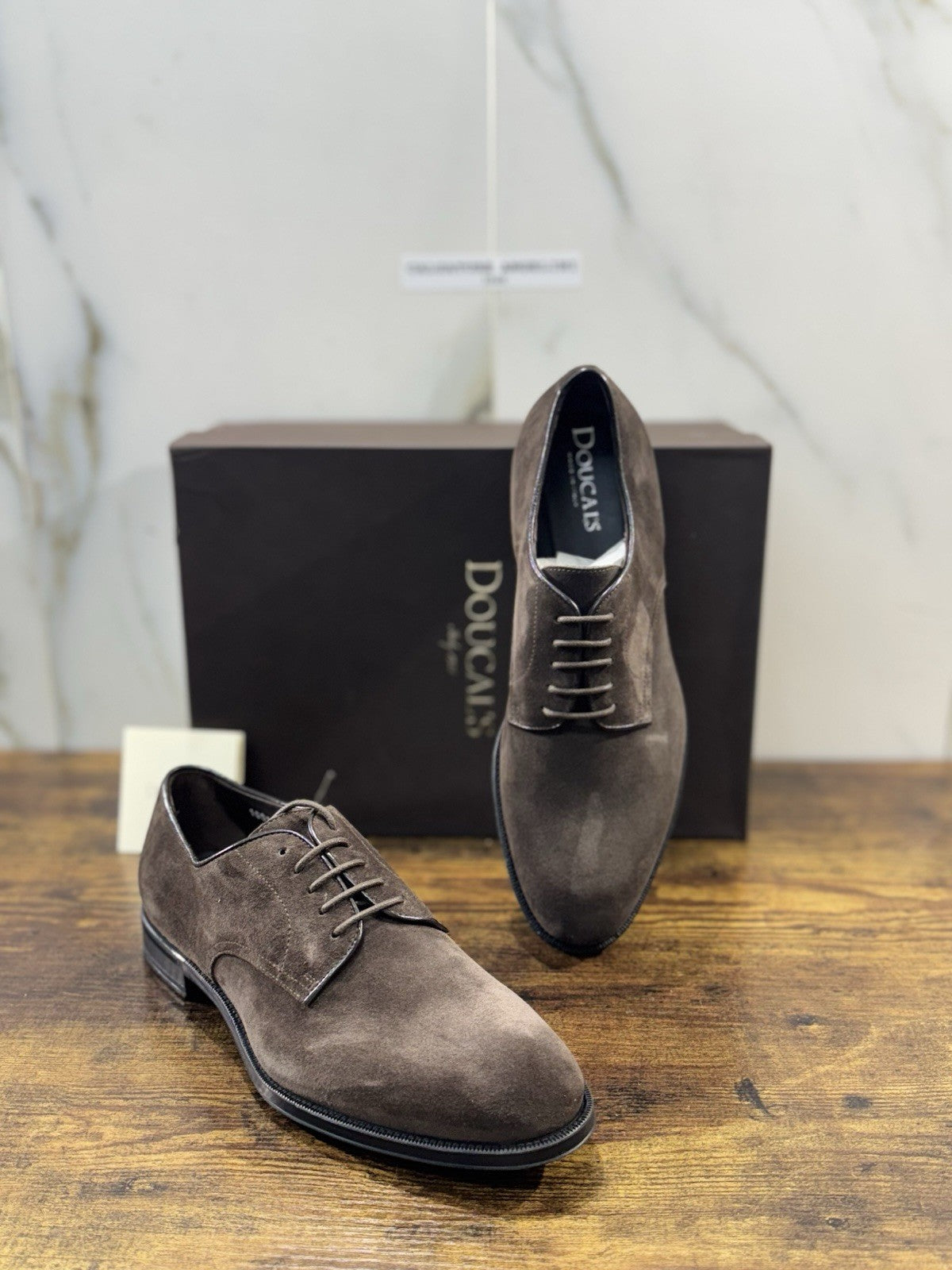 Doucal’s Derby Suede T.moro Fondo Gomma Luxury Doucal’s Uomo 42