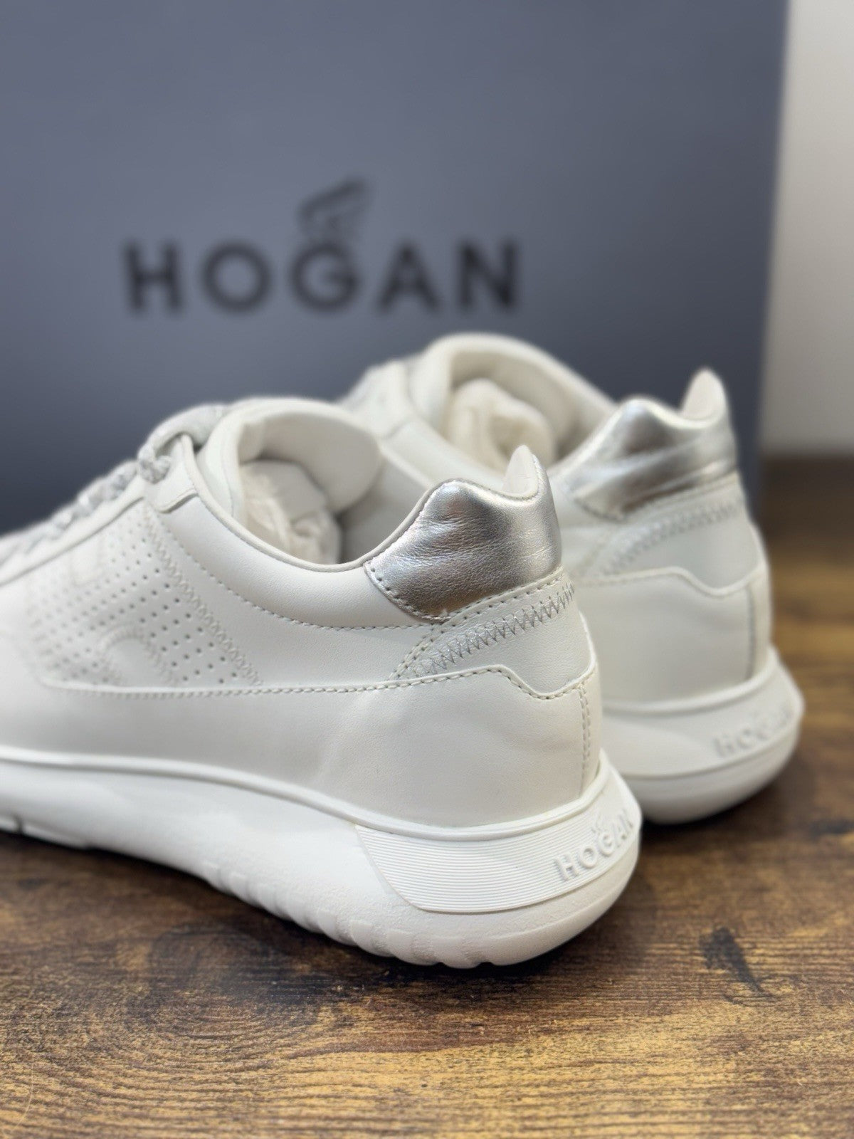 Hogan Interactive 3 Sneaker Pelle Bianca Argento Casual Hogan Donna 38.5