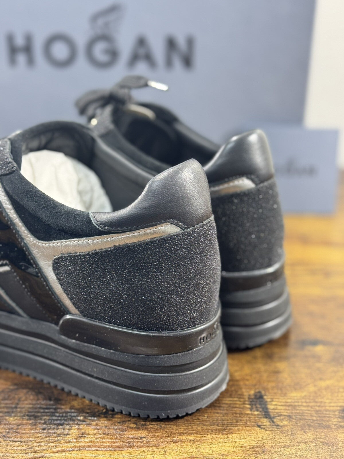 Hogan MIDI Platform  sneaker Donna  extra light Nero   pelle 37