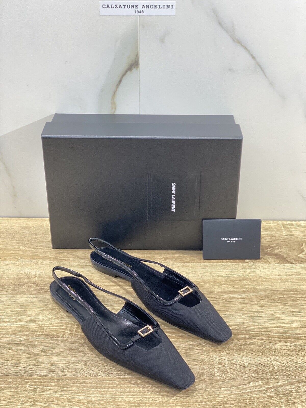 Saint Laurent ballerina donna blade ottoman luxury woman shoes Nera 40