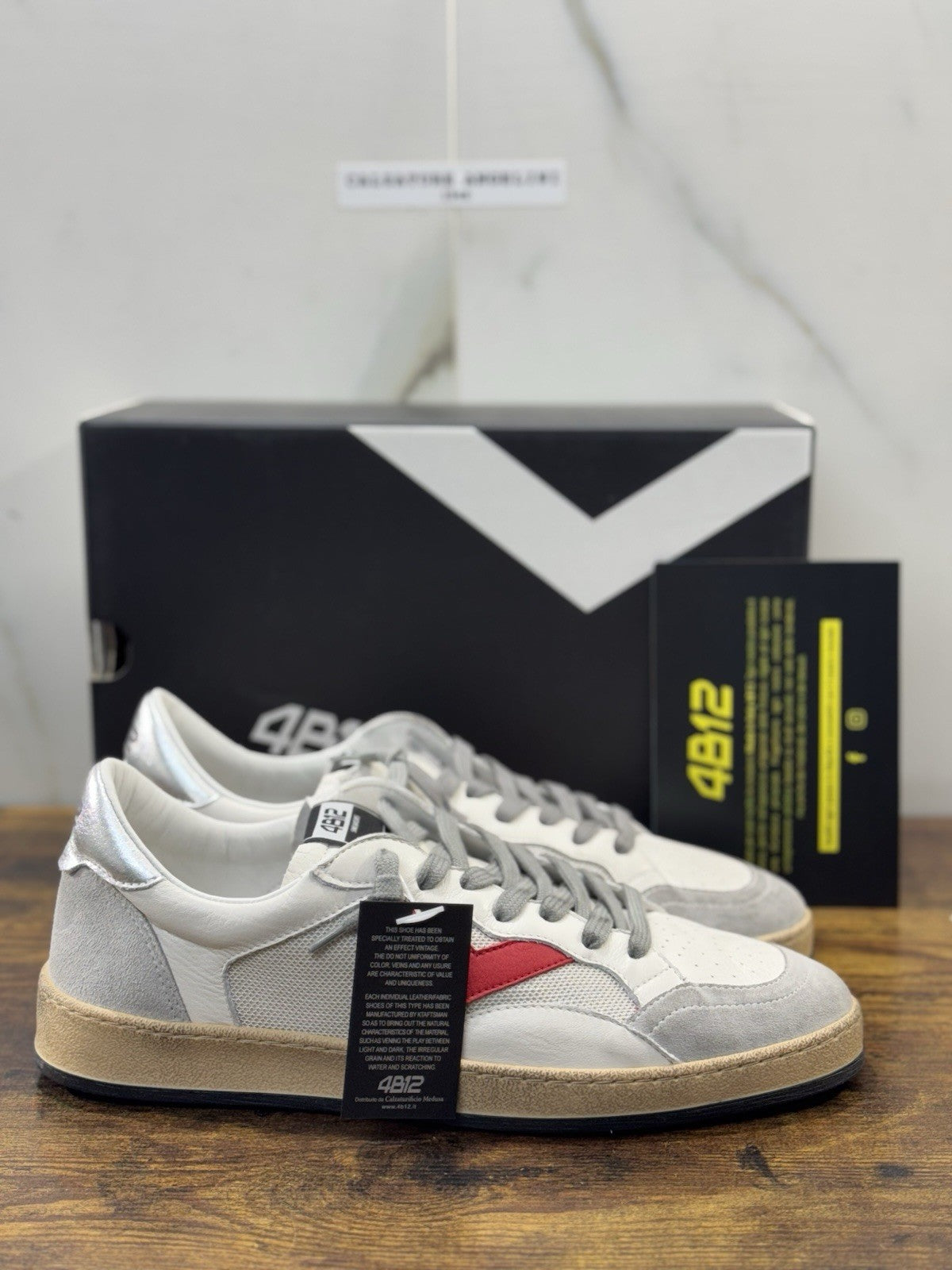 4B12 Sneaker Play New Grigio Silver Rosso Casual Uomo 44