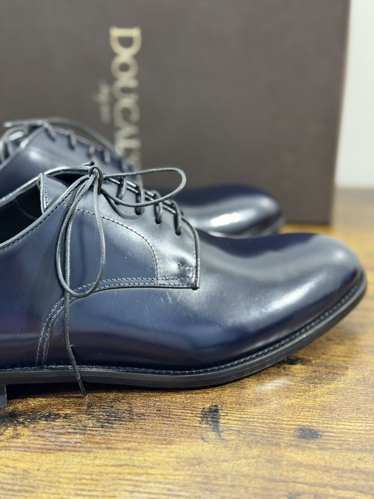 Doucal’s Scarpa Uomo Derby Pelle Blu Luxury Men Doucal’s Shoes 42