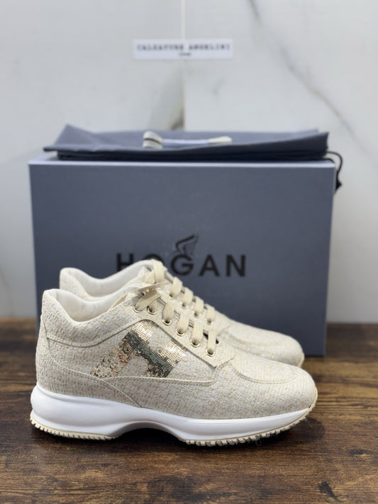 Hogan Interactive Pelle Crema Pailettes  Casual Hogan Donna 37.5