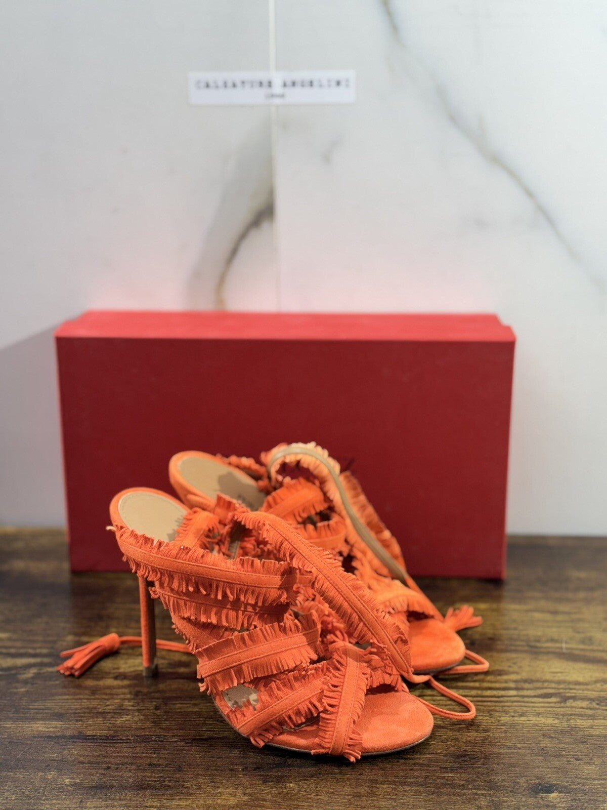 Pura Lopez Sandalo Donna Pelle Arancio  Casual Sandal 36