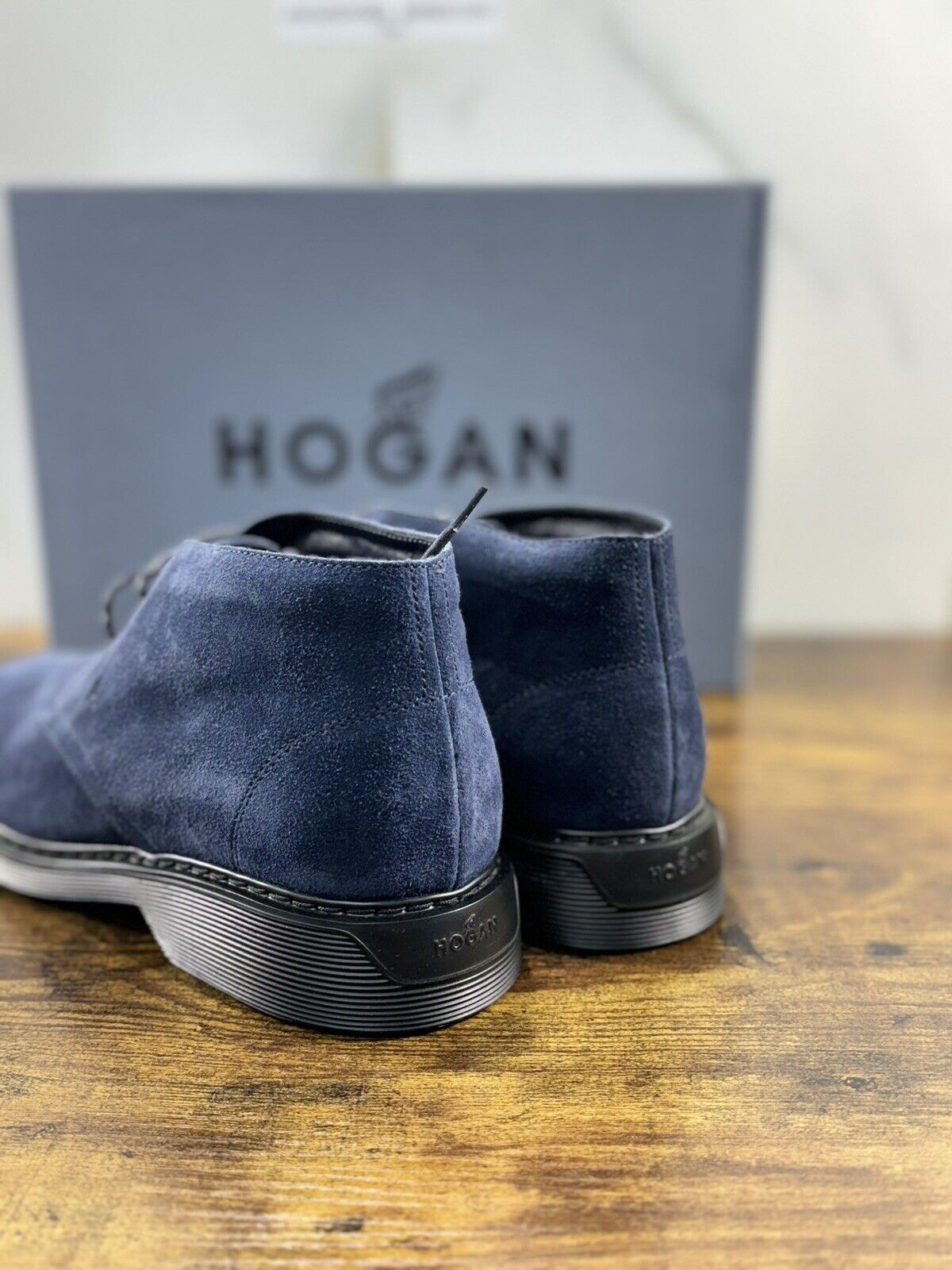 Hogan H393 Polacchino  Uomo Suede Blu    Extra Light Casual Hogan Boot 42