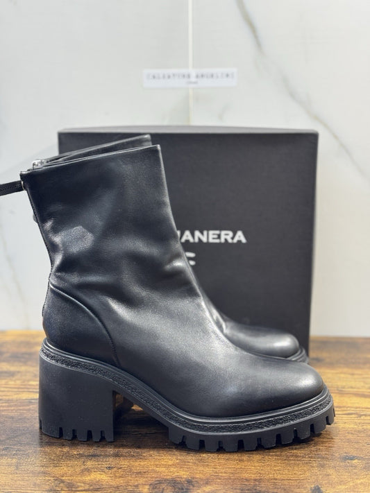 HALMANERA Biker Donna Rost  Pelle Nera Extra Light Casual Handmade Boot 41
