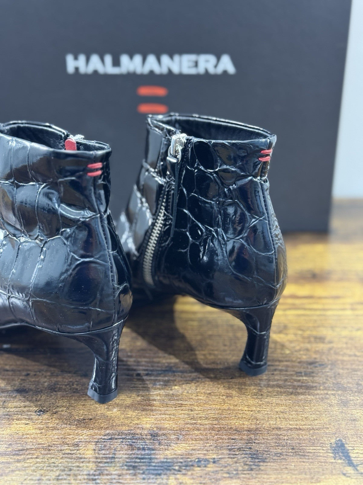 HALMANERA Stivaletto    Pelle Nero    Con Tacco Luxury Made In Italy Donna 41