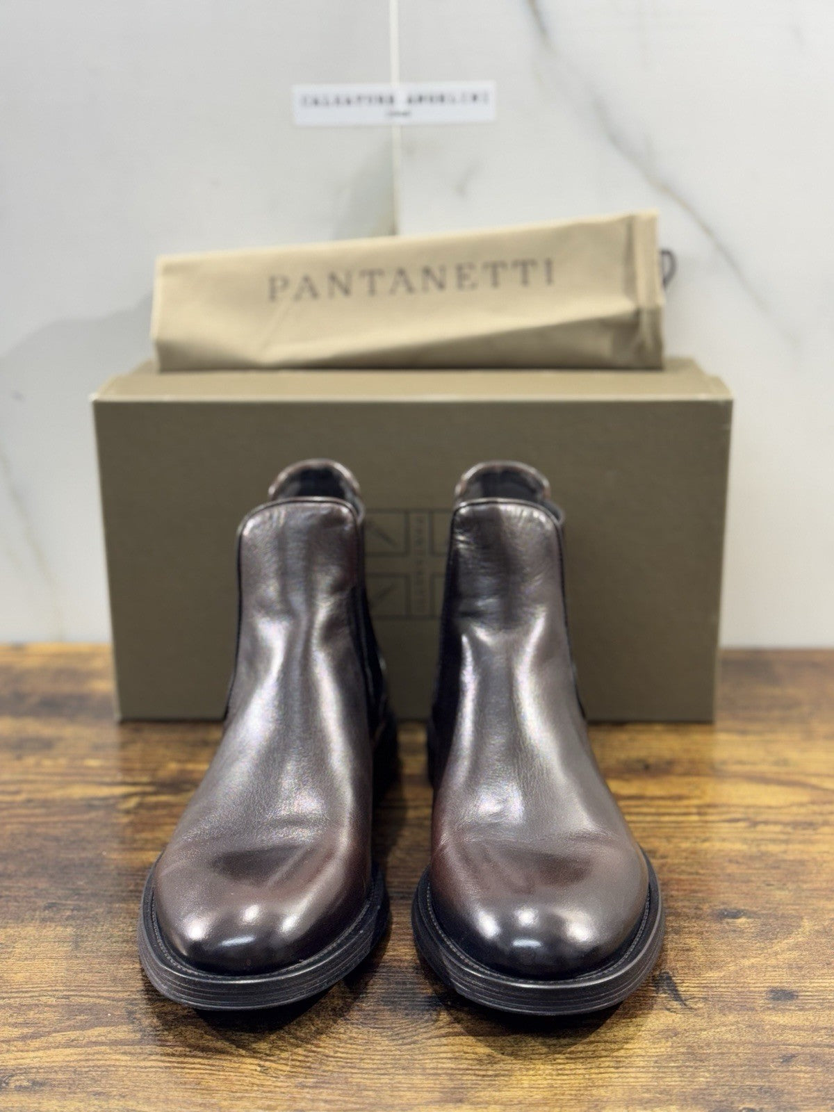 Pantanetti Chelsea Boot   Uomo Pelle Tabacco Casual Luxury Men Shoe 43