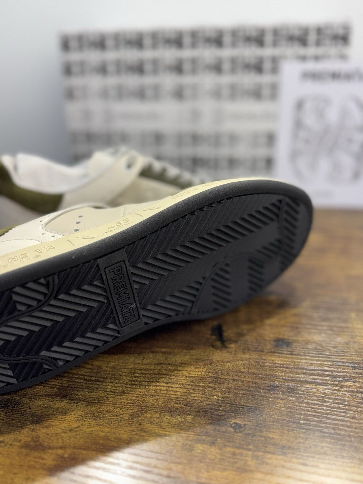 Premiata Quinn     Sneaker Pelle Bianca  Verde Casual Premiata Uomo 41
