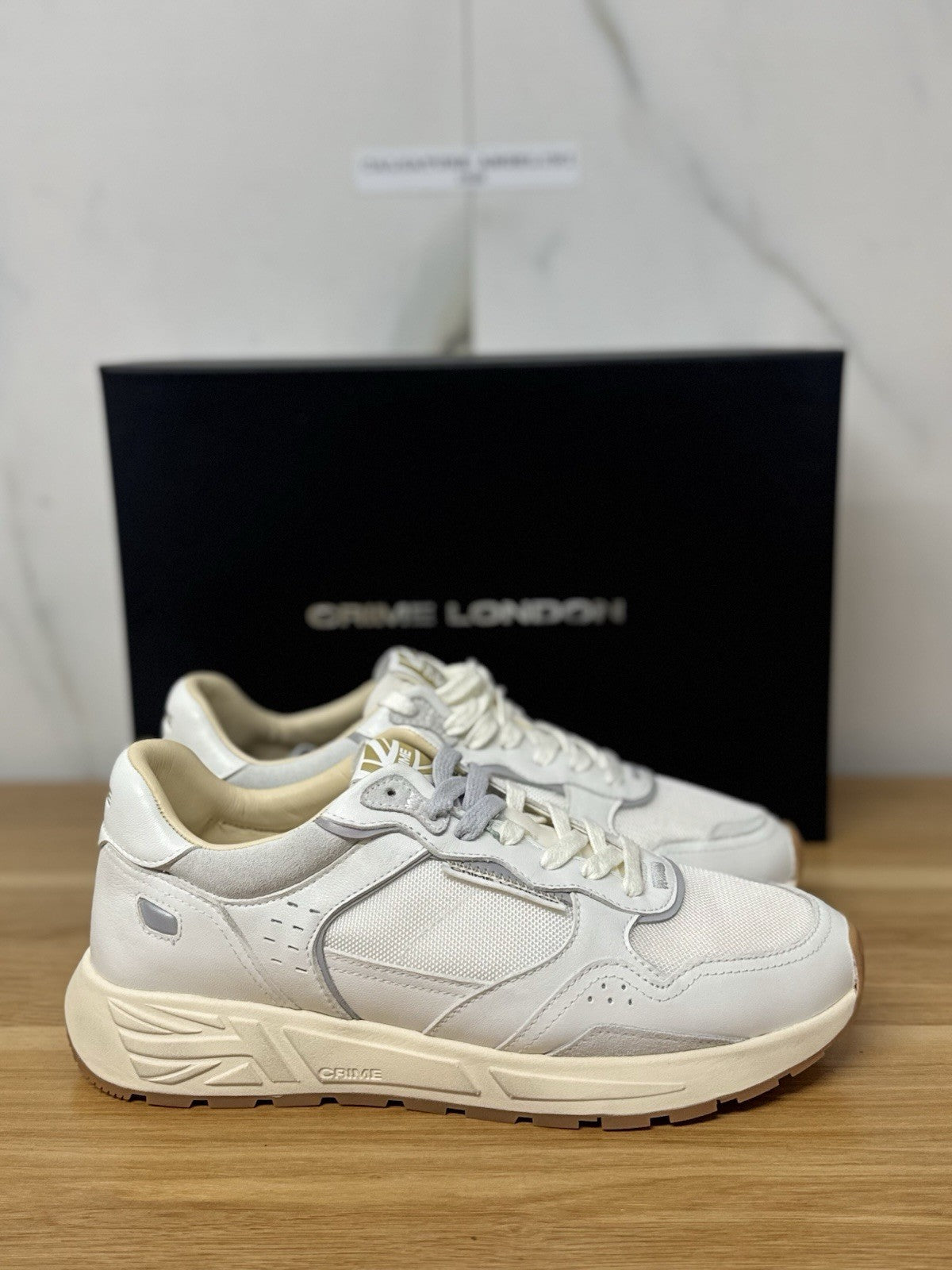 Crime London Sneaker Rush   Casual Pelle Bianca Uomo 40