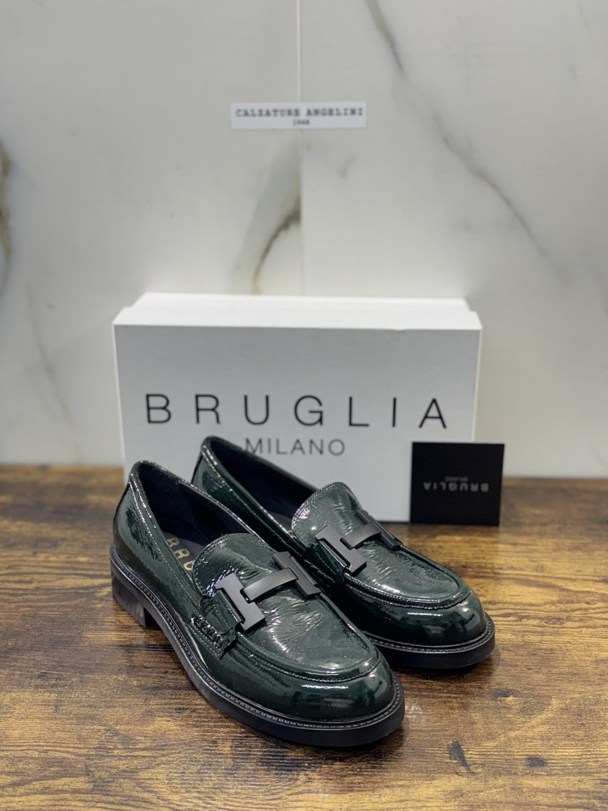Bruglia Milano Mocassino Verdone   Pelle  Top Quality Scarpe Donna 40