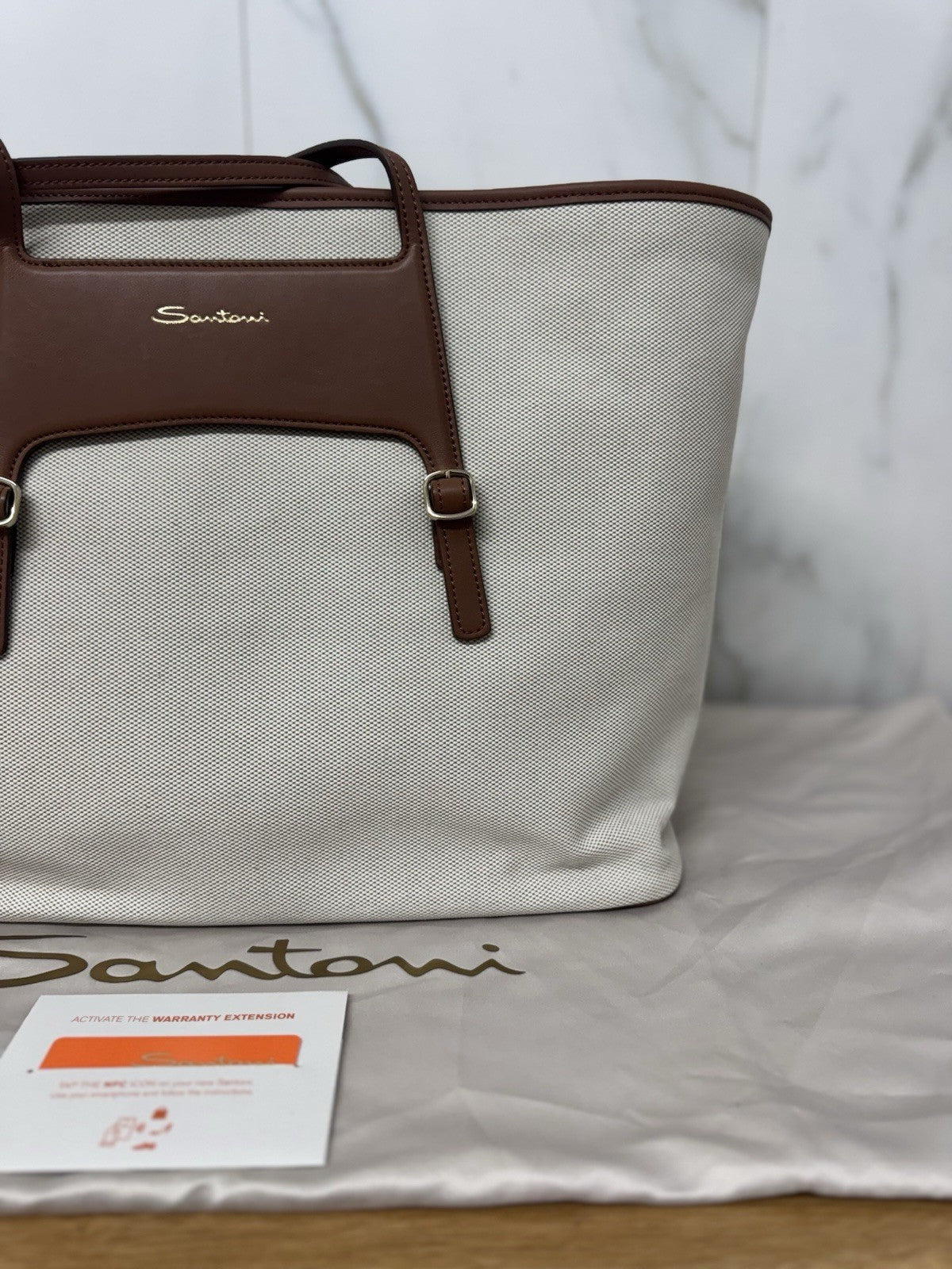 Santoni Borsa Maxi Shopping  Pelle Cuoio Luxury Santoni Borsa Donna