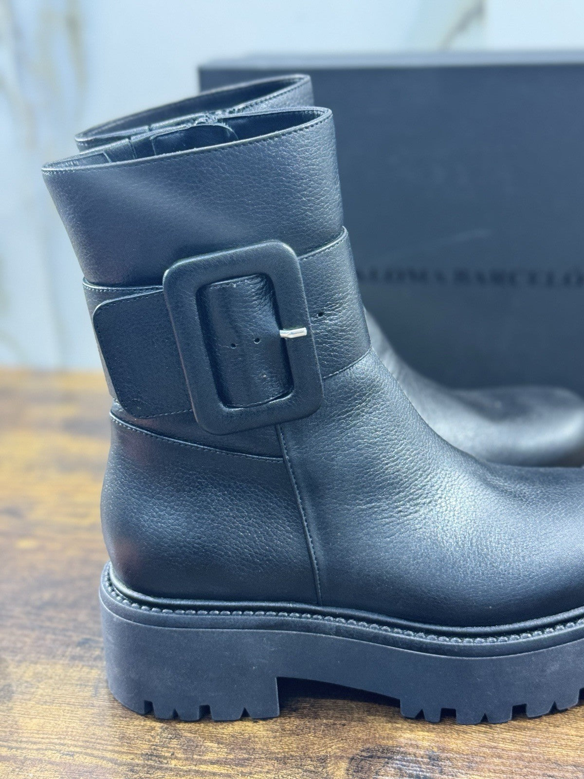 paloma barcelo Chelsea Boot  Combat  pelle Nera luxury boot 41