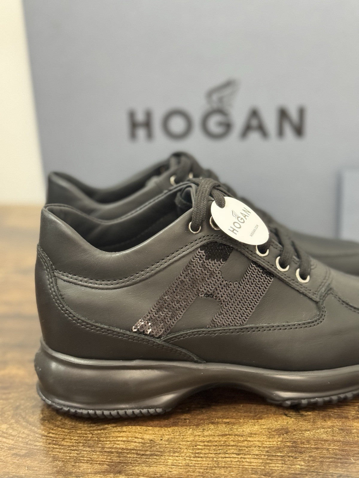 Hogan Interactive H Micropaiettes Pelle Nera Icon Hogan Donna 35