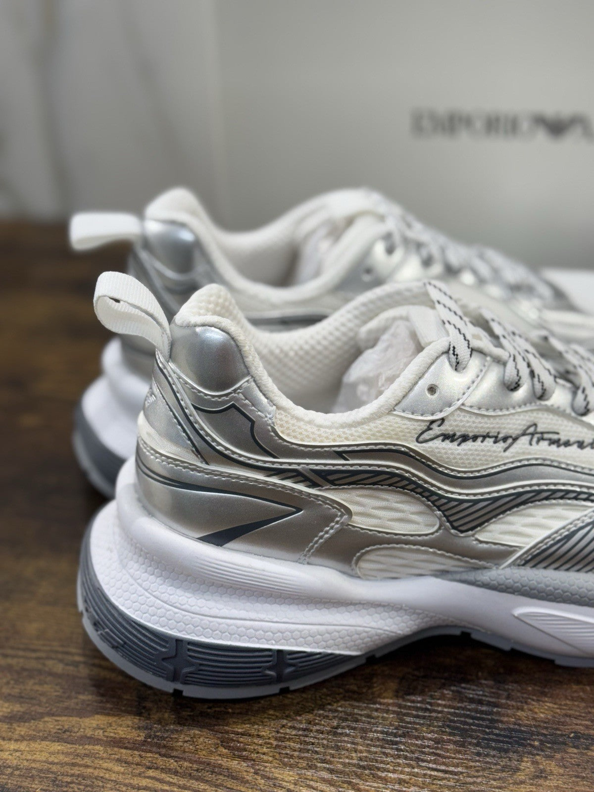 Emporio Armani Sneaker Trainer Silver  Casual Armani Sneaker Donna 36