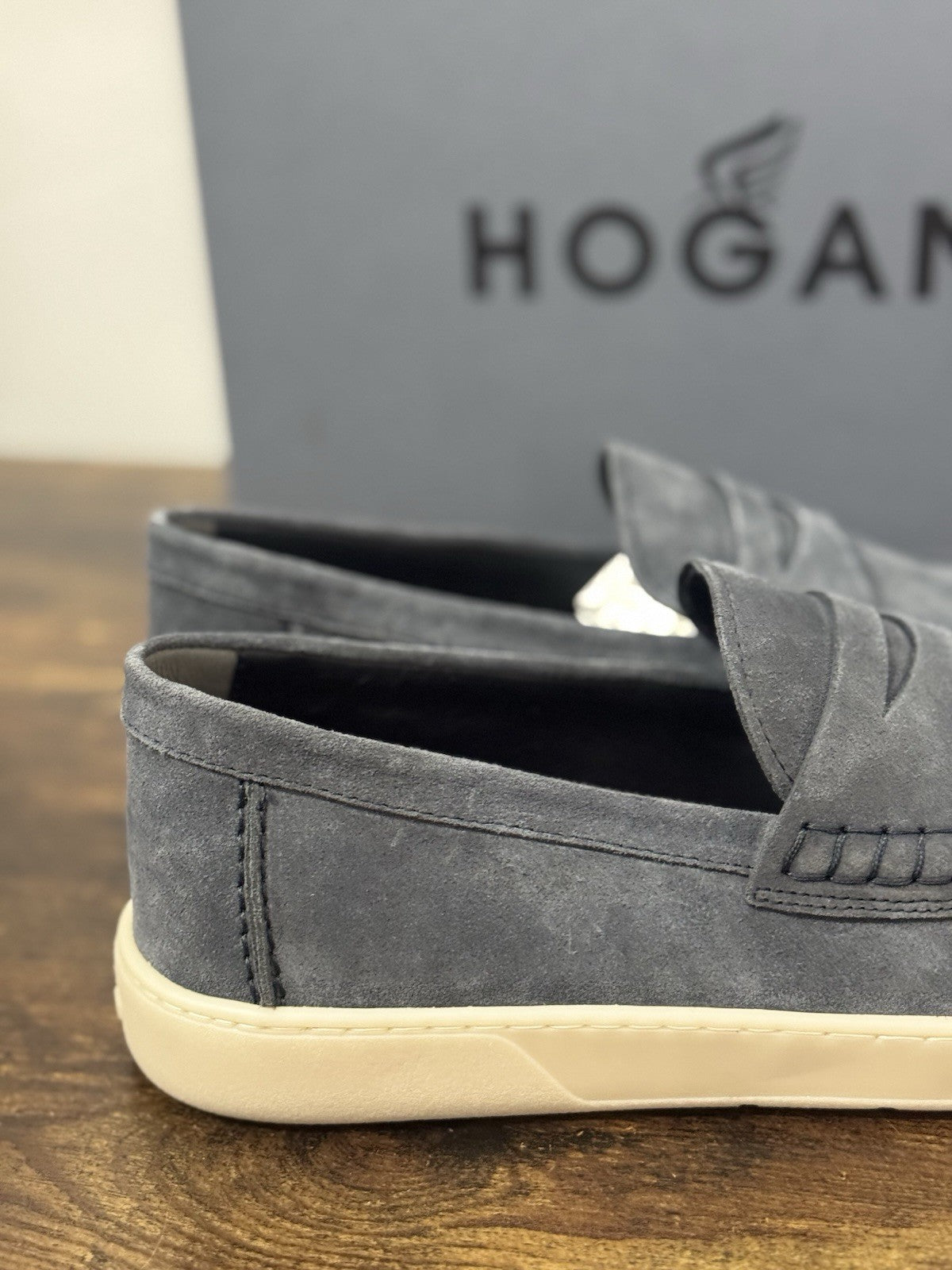 Hogan Mocassino Cool Suede Blu Memory Foam Causal Hogan Uomo 42.5
