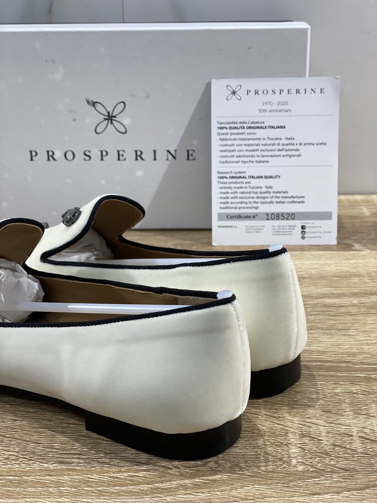 Prosperine Mocassino donna in Velluto Bianco luxury made in italy 37