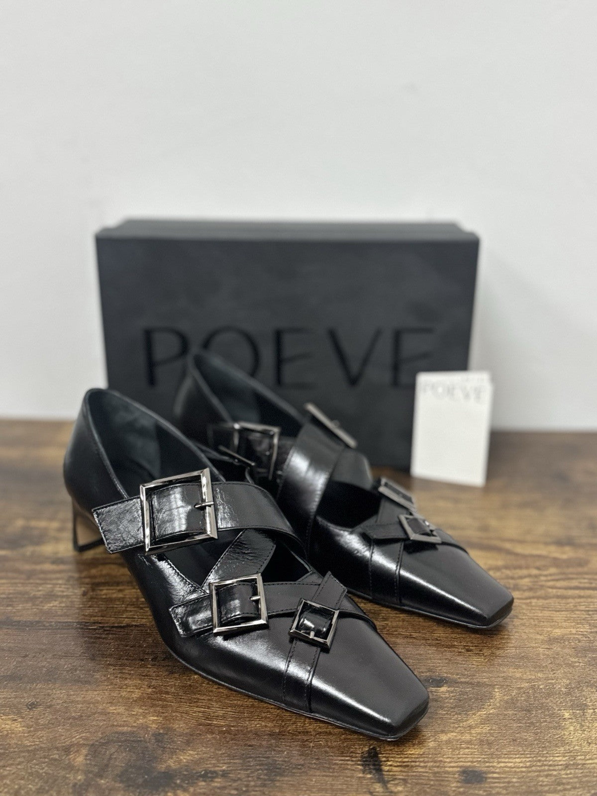 Poeve Mocassino Con Tacco  Pelle Nero Causal Donna 39