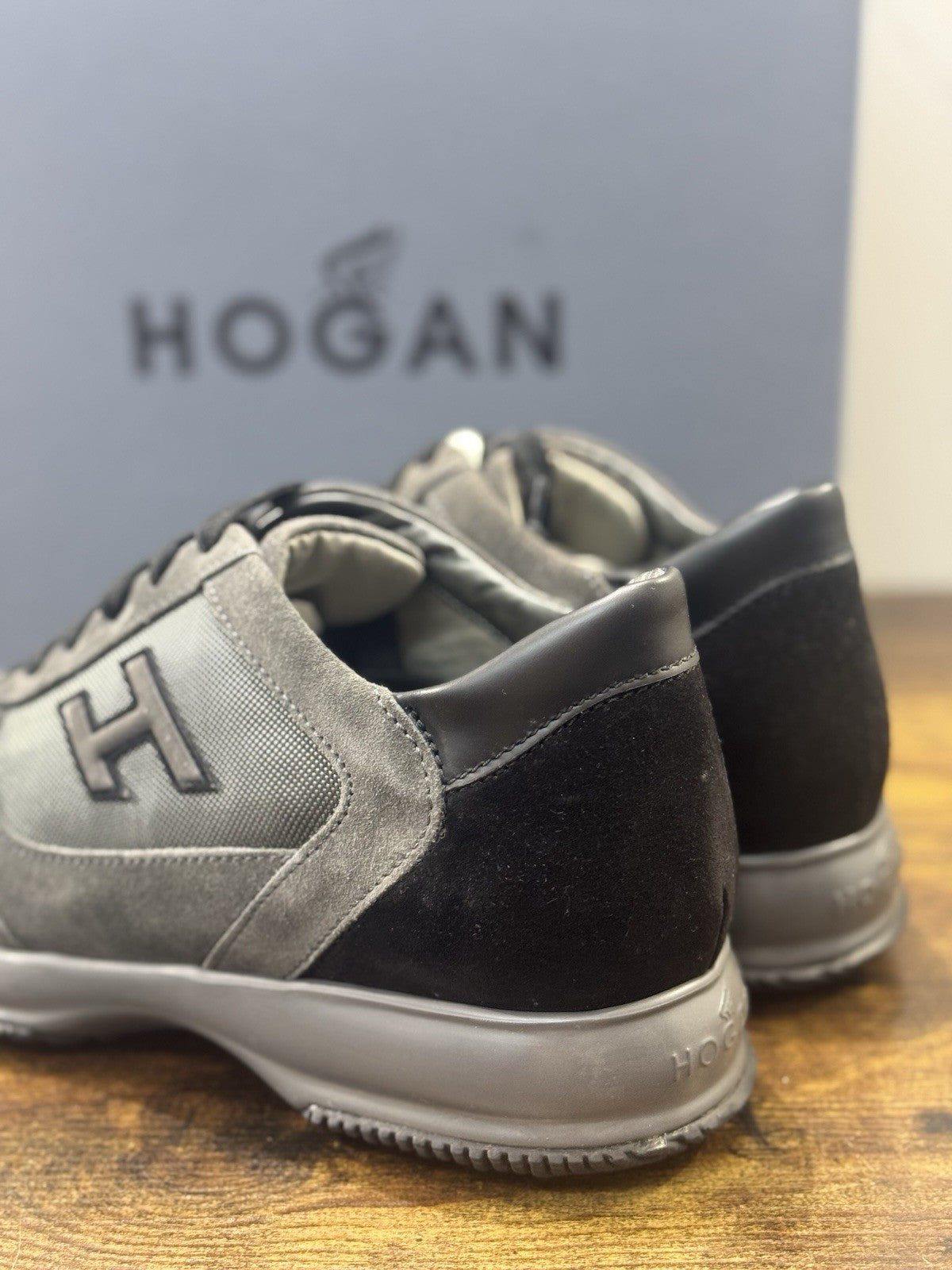 Hogan Interactive  Pelle Suede Grey Black   Casual Hogan Uomo 42