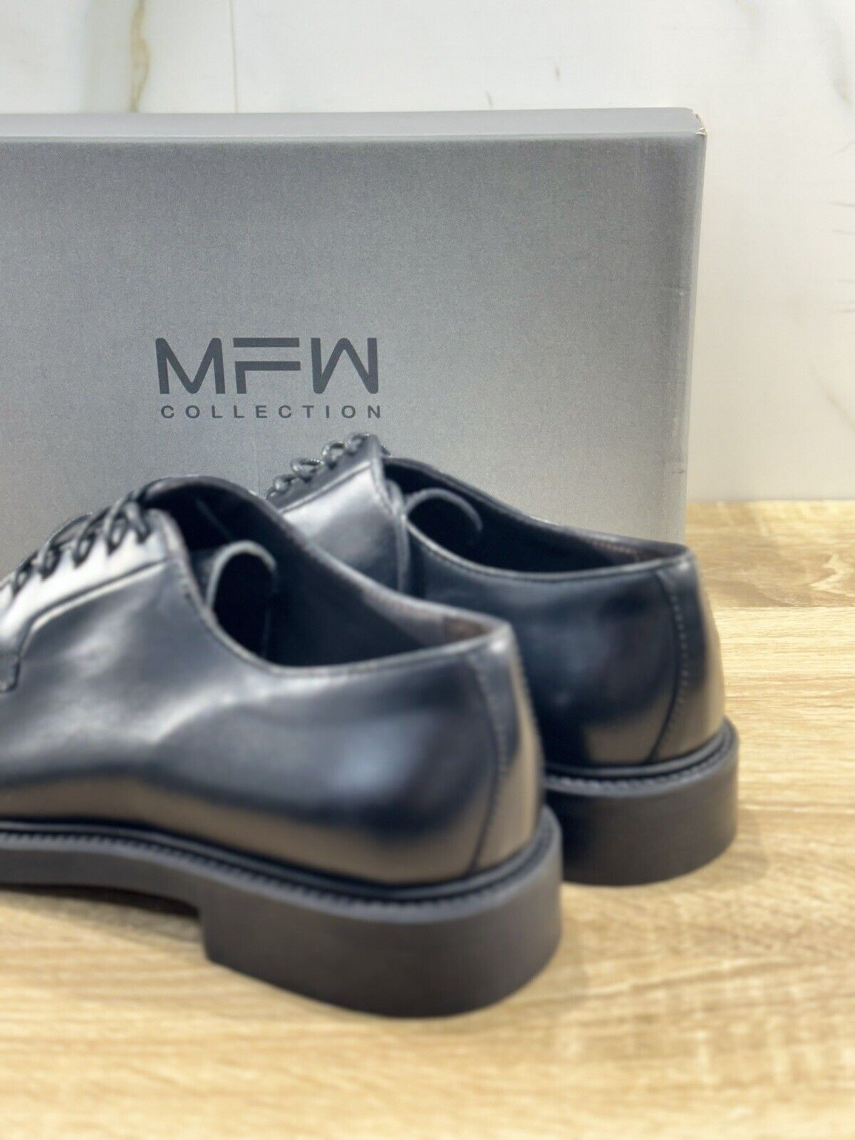 Marco Ferretti Derby  Uomo Fondo Gomma Casual Loafer Pelle Nero ’ 44