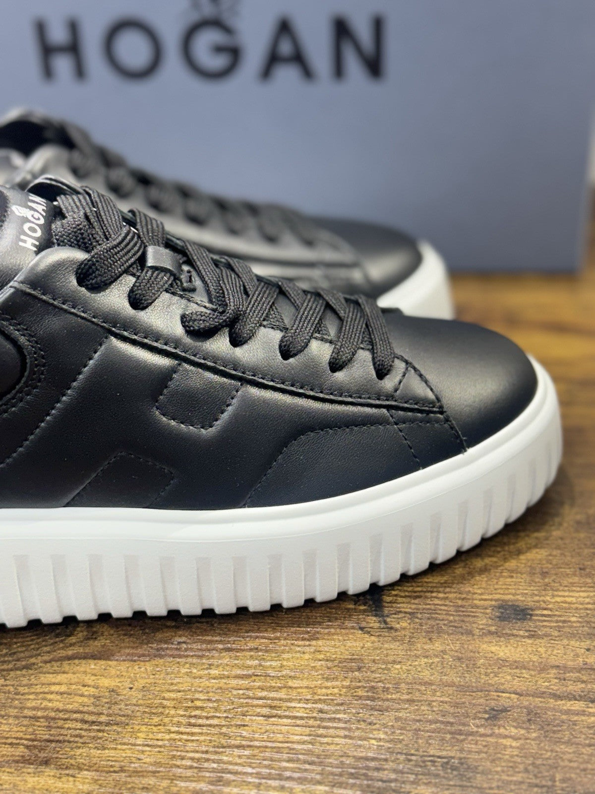 Hogan H-stripes  H Spezzata Pelle Nero Memory Foam  Hogan Uomo 39
