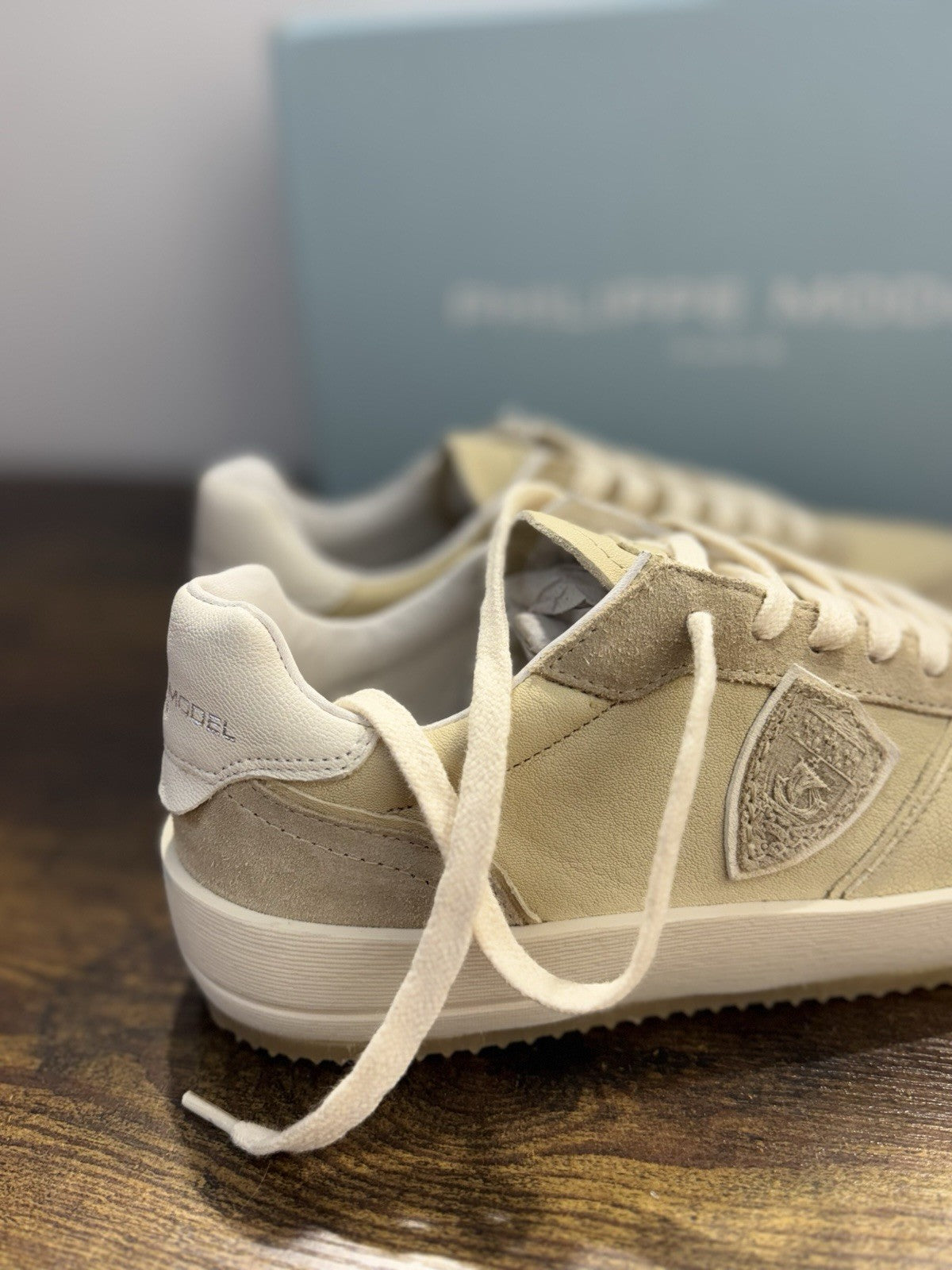 Philippe Model Nice Low Sneaker Pelle Sabbia  Casual Uomo 41