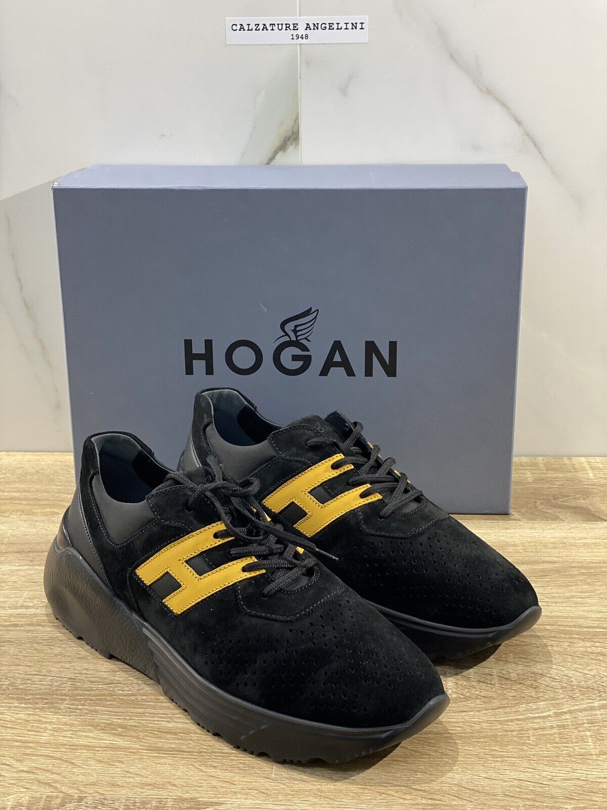 Hogan Active one uomo sneaker pelle Suede Nero Luxury  hogan men sneaker 43.5