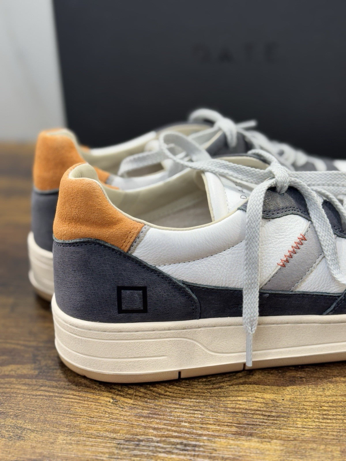 D.A.T.E Court 2.0 Sneaker Pelle Bianco Grey     Casual Uomo 40