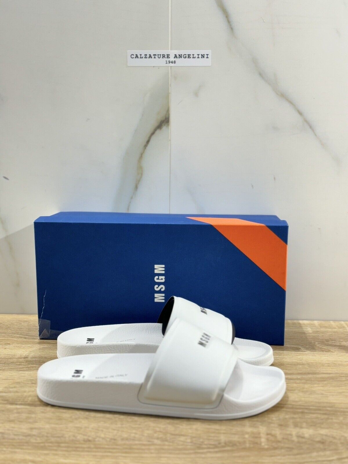 MSGM  Sandalo Uomo Ciabatta Bianco Gomma Luxury Slide  40