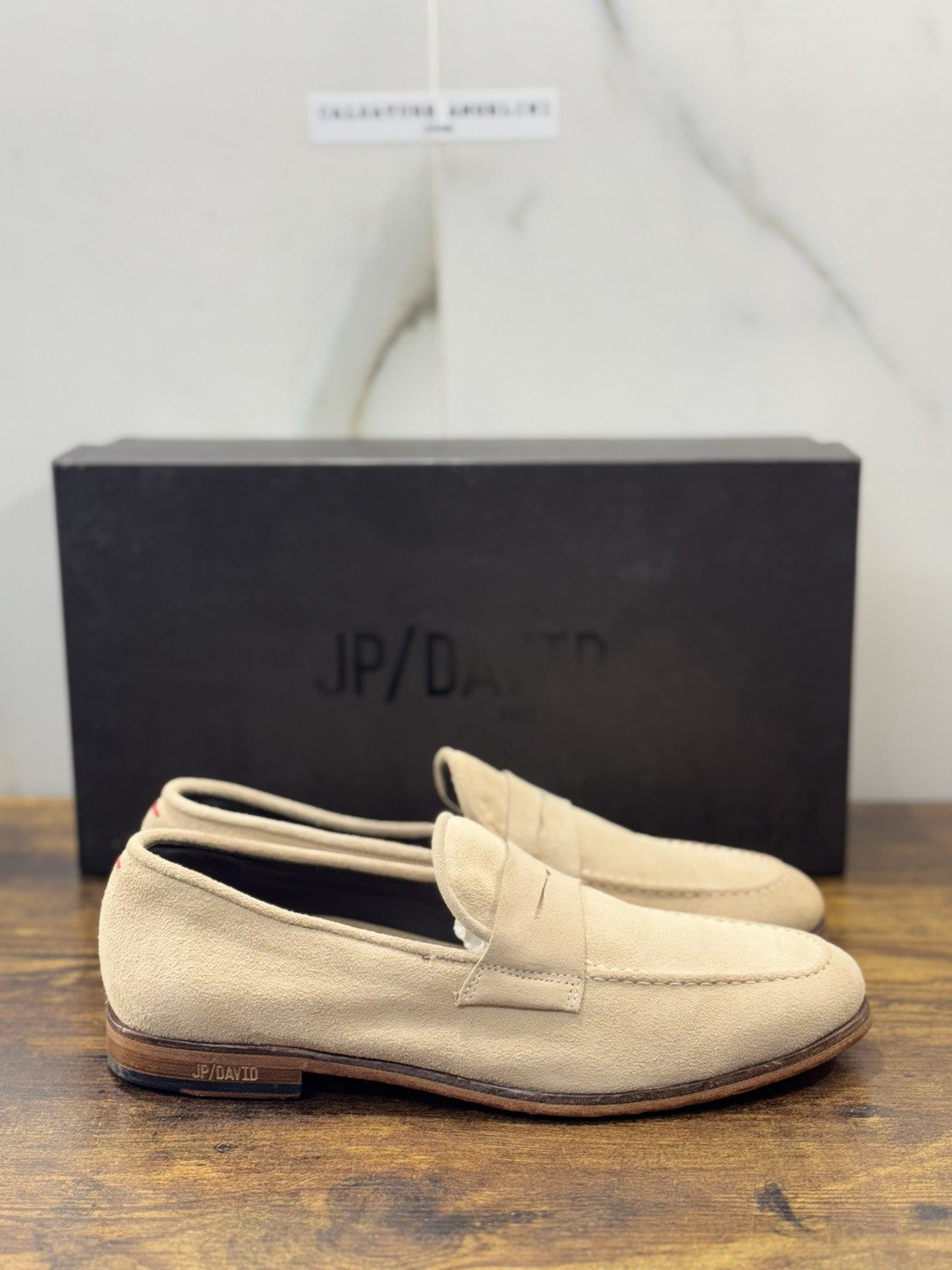 Jp David Mocassino Pelle Suede Safari  100% Made In Italy Casual 39