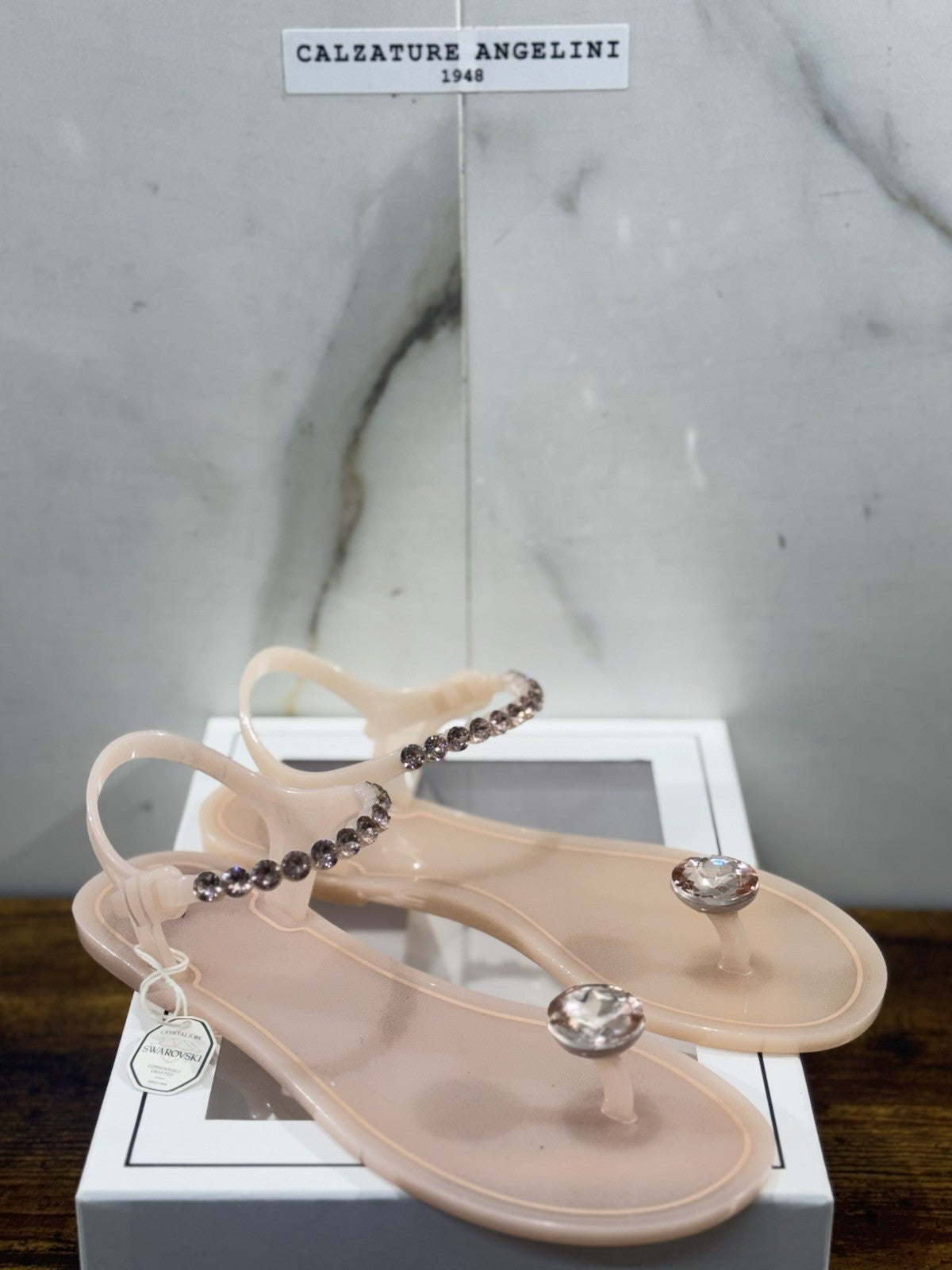 Menghi Sandalo Real Swarovski Nude    Donna 38