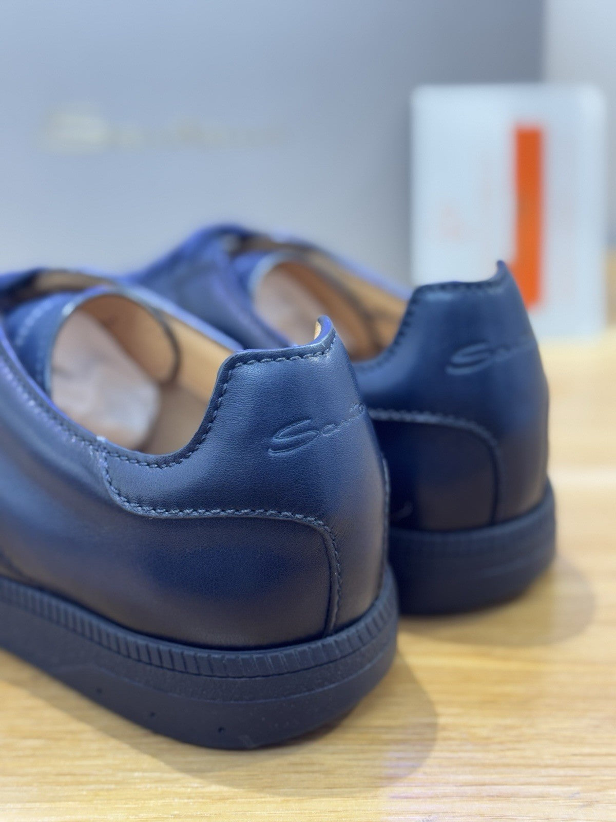 Santoni Dbs Only Sneaker Pelle  Blu  Luxury Santoni Scarpa Uomo 41.5