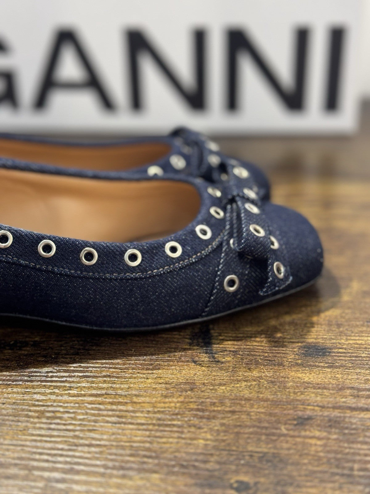 Ganni Ballerina  In Denim Blu  Casual Ganni Scarpa Donna 38