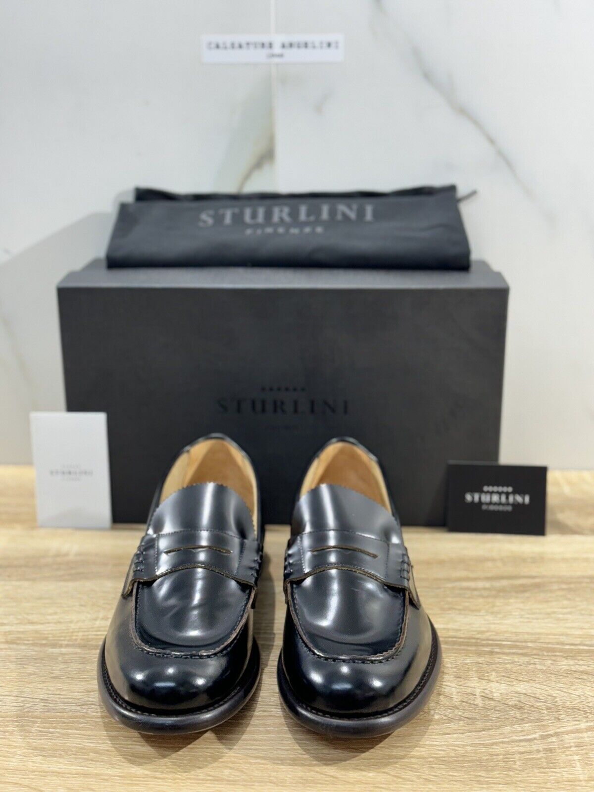 Sturlini Firenze Mocassino  Uomo Pelle Nero ’ Luxury Craftmanship Men 43.5