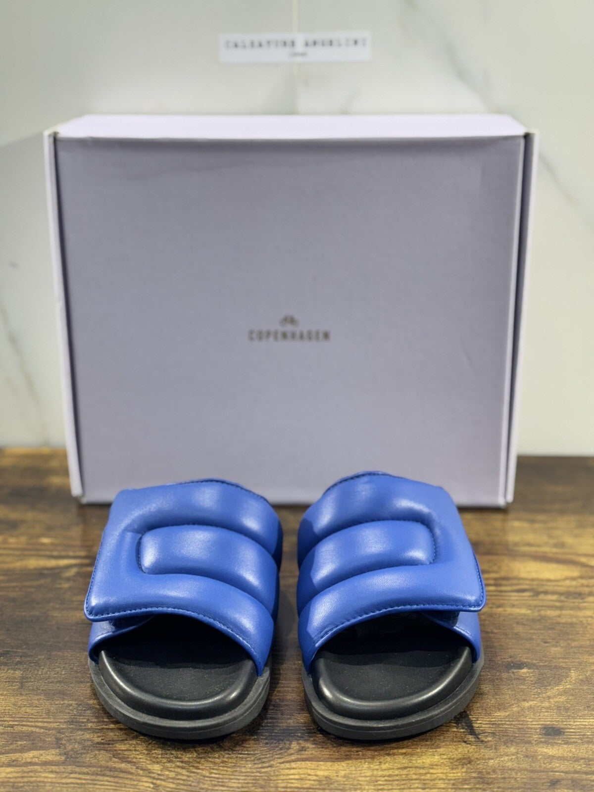 Copenhagen  Ciabatta  Donna   Pelle Blu   Extra Light   Casual Shoes Woman 41