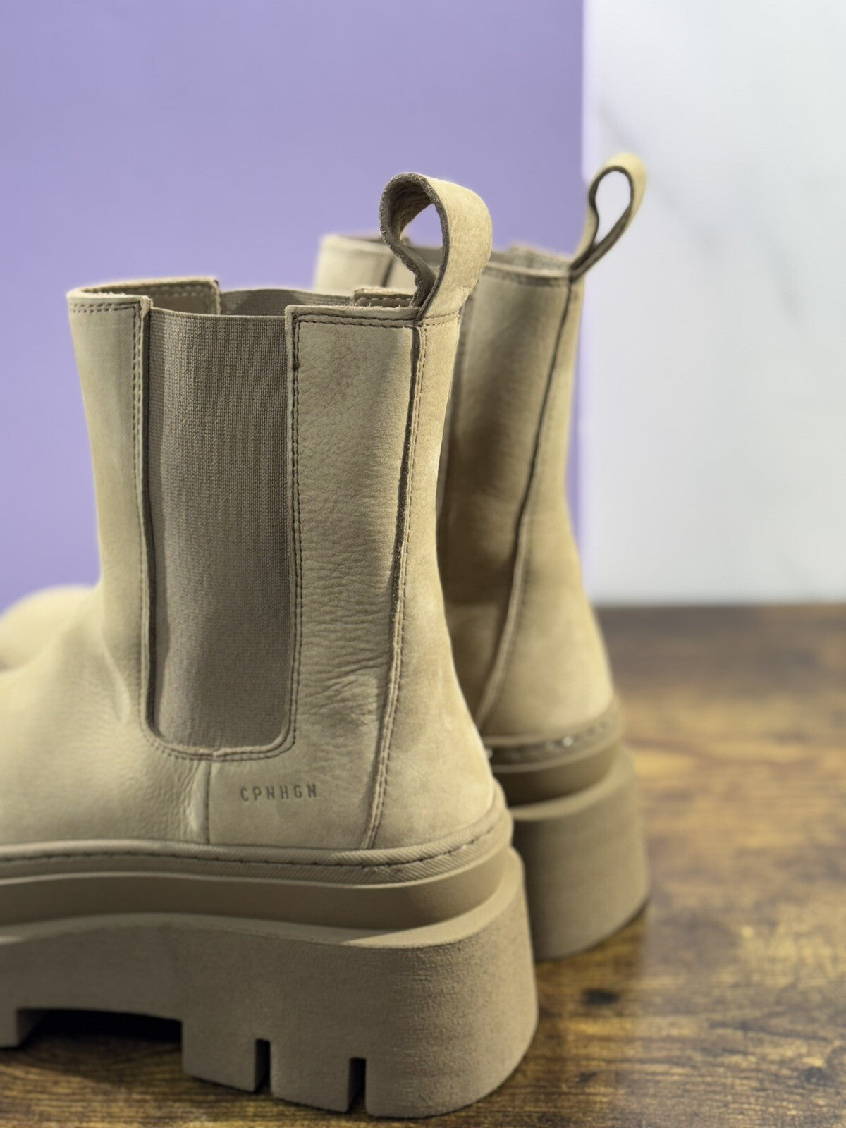 Copenhagen Chelsea Boot Combat Donna Pelle Nabuk Taupe     Casual Boot 36