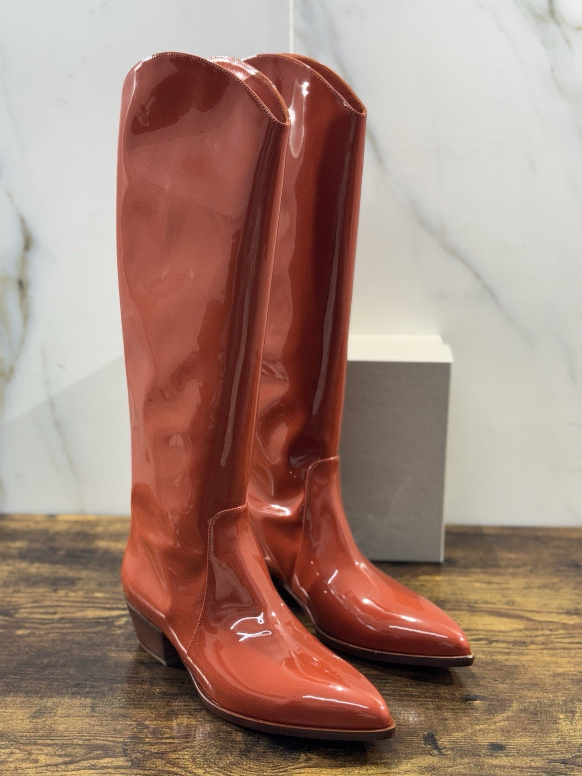 Sergio Levantesi Stivale   Pelle Rust  Texano    Luxury Made In Italy Donna 41