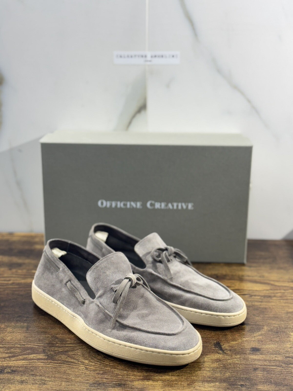 Officine Creative Herbie  Sneaker Uomo Suede Grigi  Luxury Soft Fondo Lattice 41