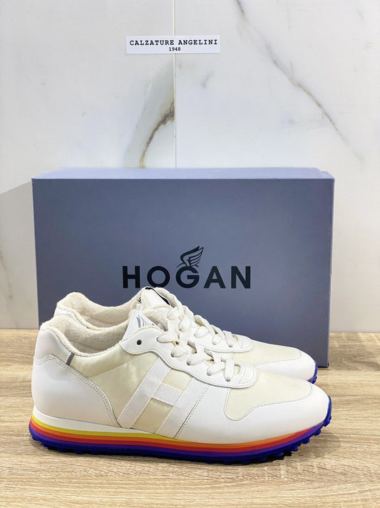 Hogan H429 sneaker uomo H Nastro Bianca Arcobaleno hogan luxury men shoes 41