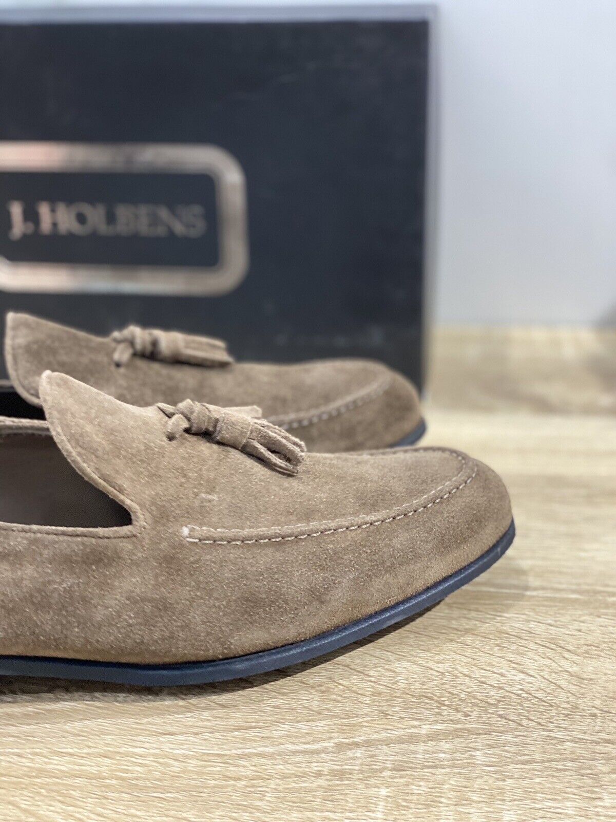 J.Holbens Mocassino Uomo Nappina Suede Tortora Casual Men Made In Italy 42.5