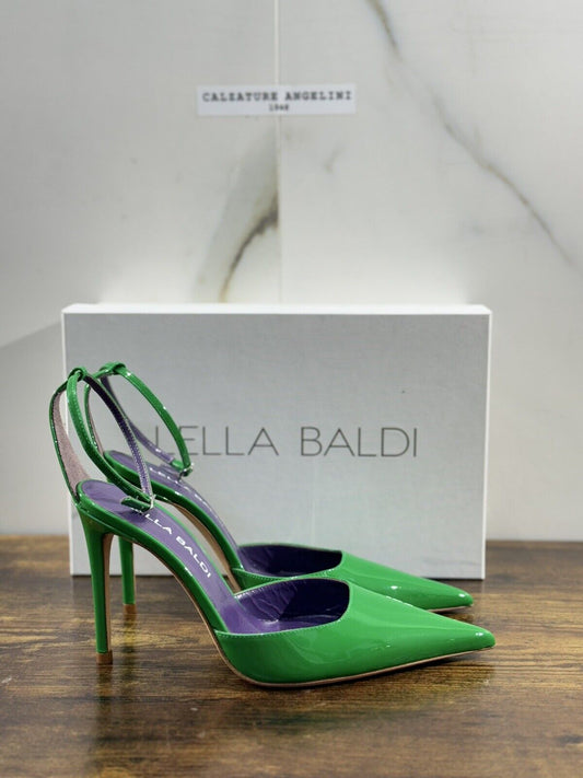 Lella Baldi Sandalo Donna Vernice Verde   Luxury Woman Sandal 39