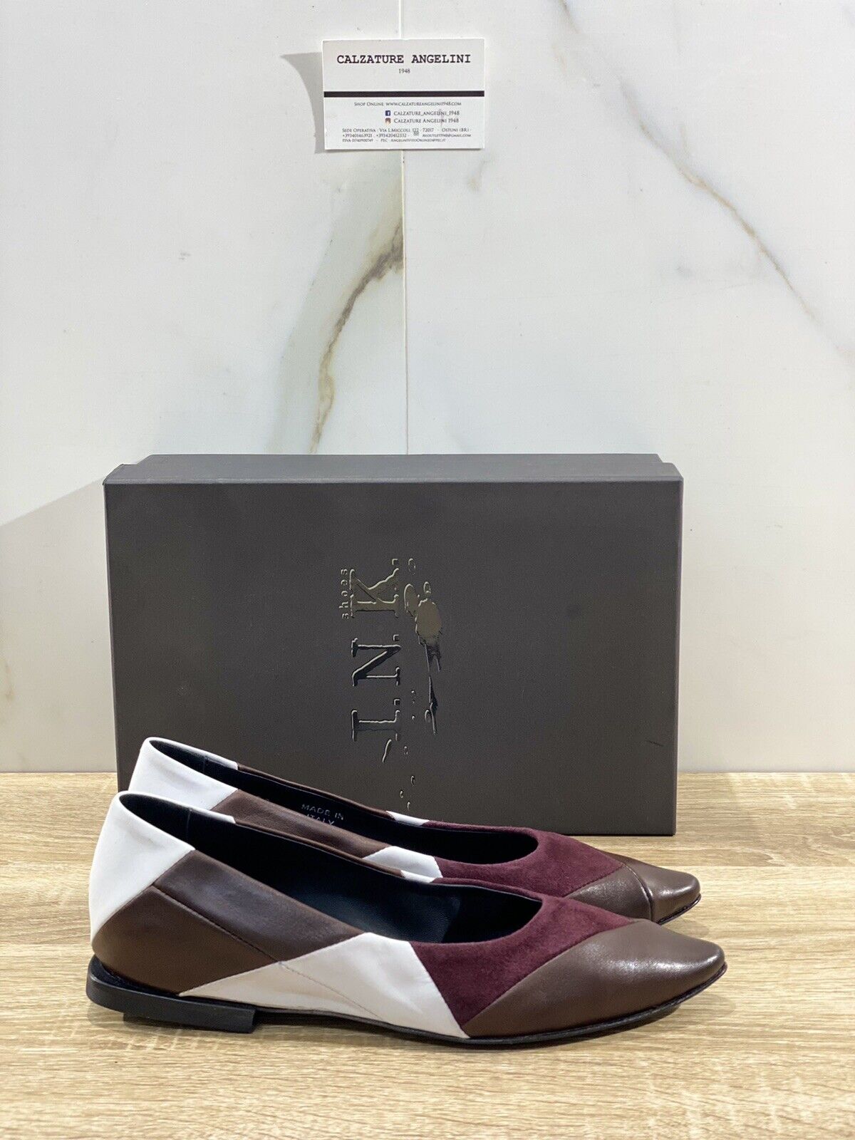 I.N.K shoes Ballerina  donna in pelle nera Vino  luxury sacchetto shoes 40