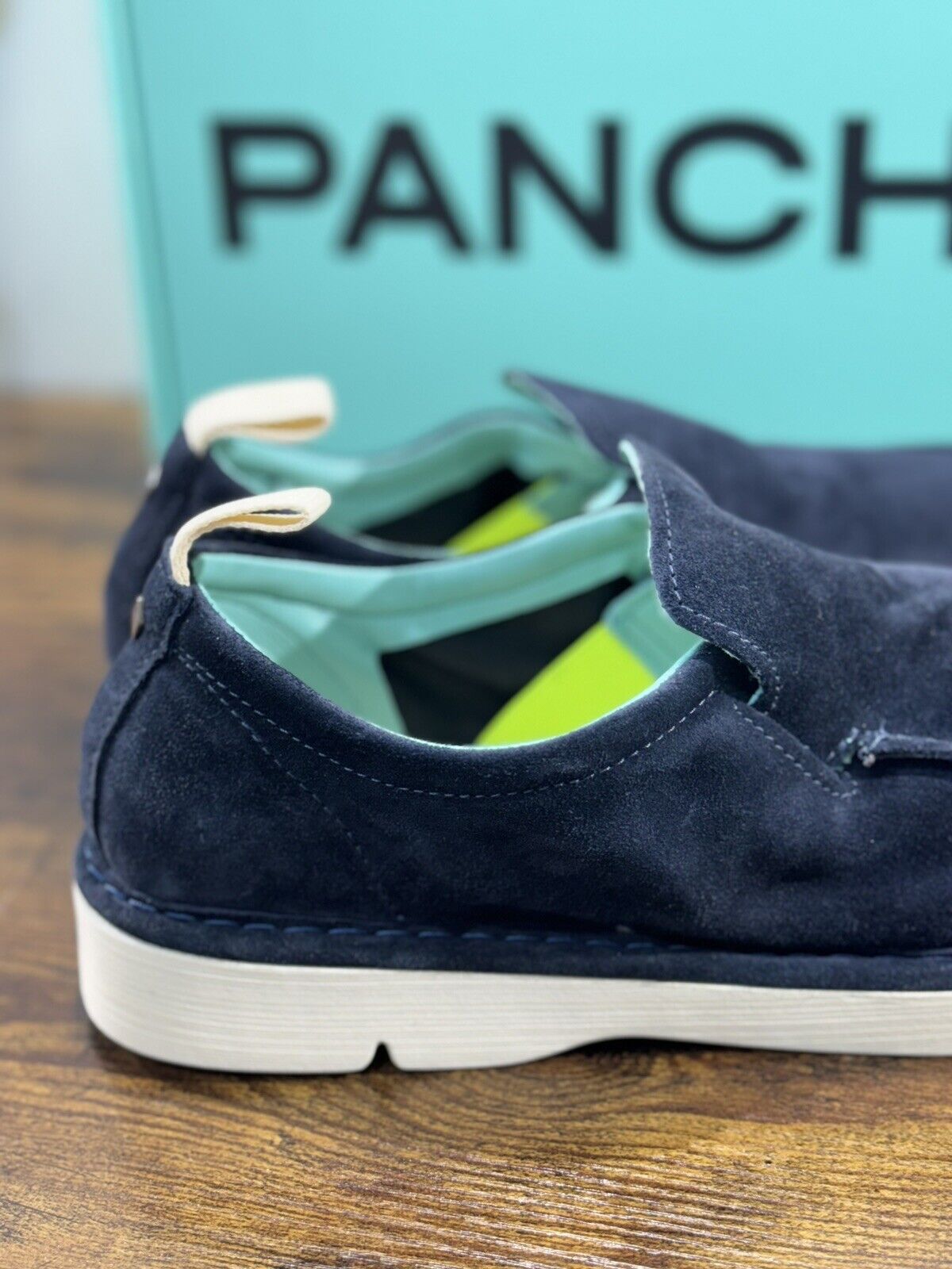 Panchic Scarpa Uomo Slip On Suede Blu Extra Light 43