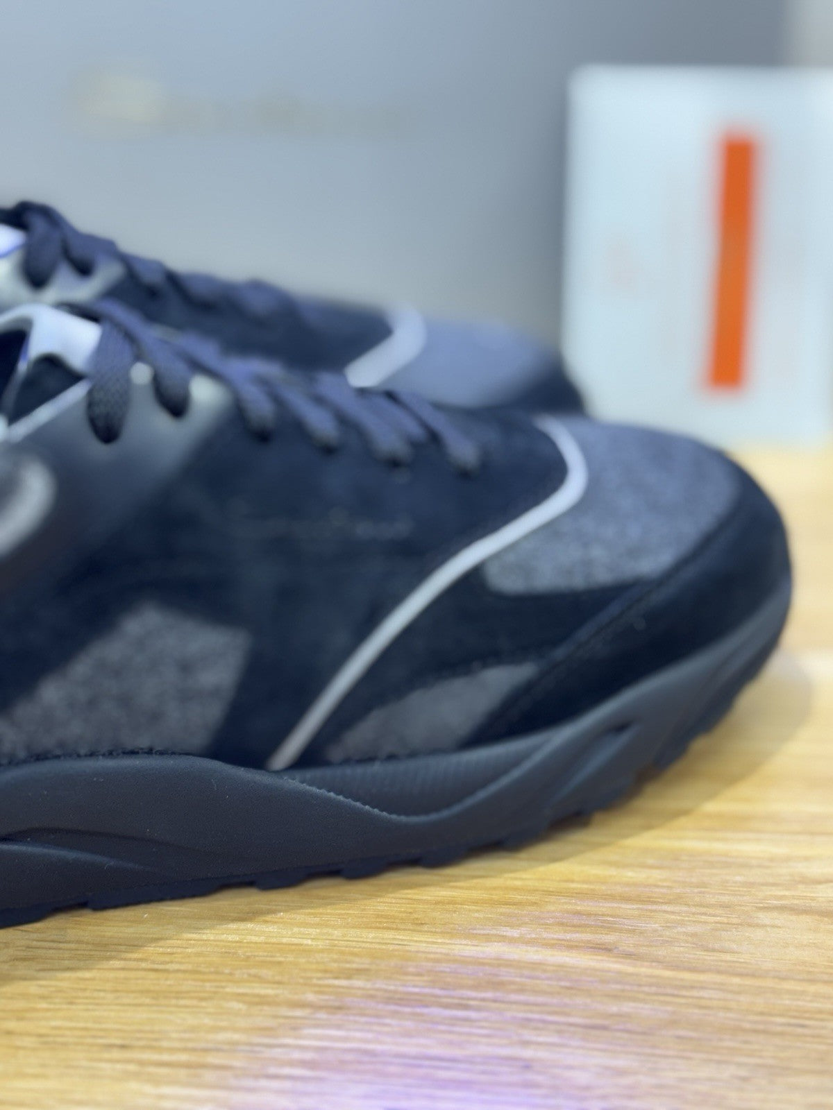 Santoni Innova Sneaker Suede Nero Grey Con Fur Luxury Santoni Scarpa Uomo 42