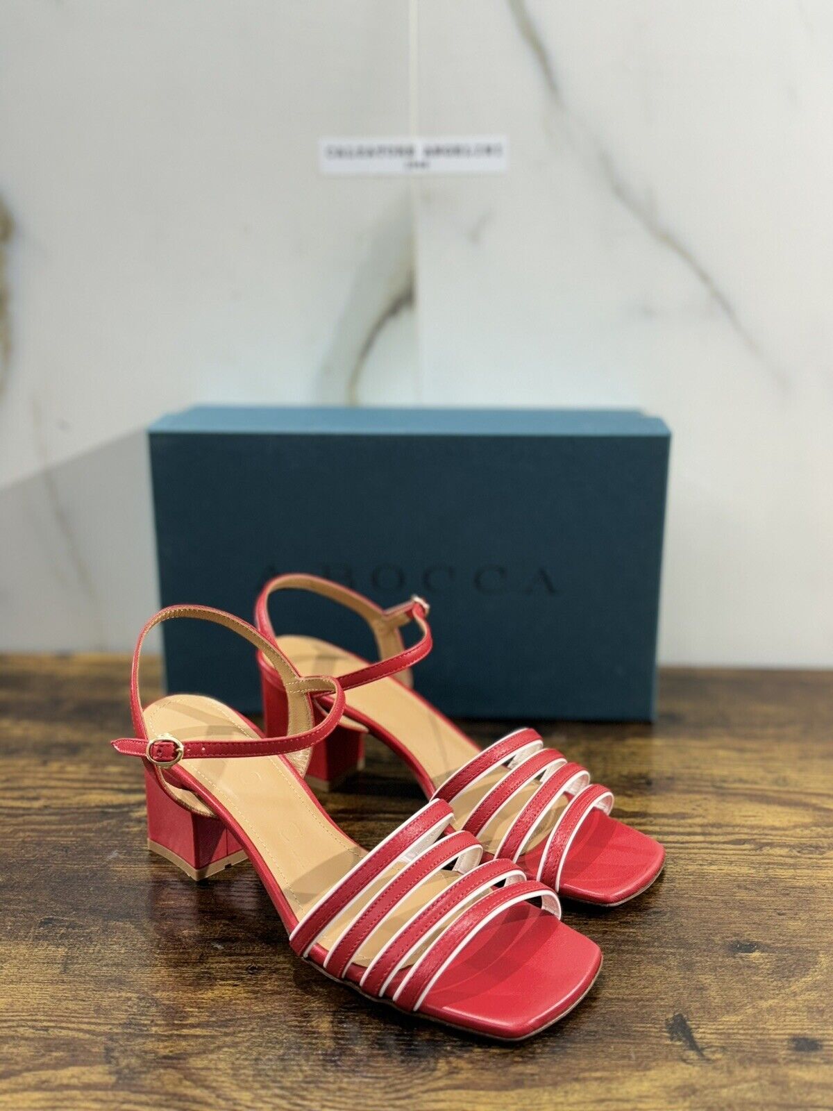 A.Bocca Sandalo Donna  Pelle Rosso      Luxury Woman Sandal A.Bocca 37