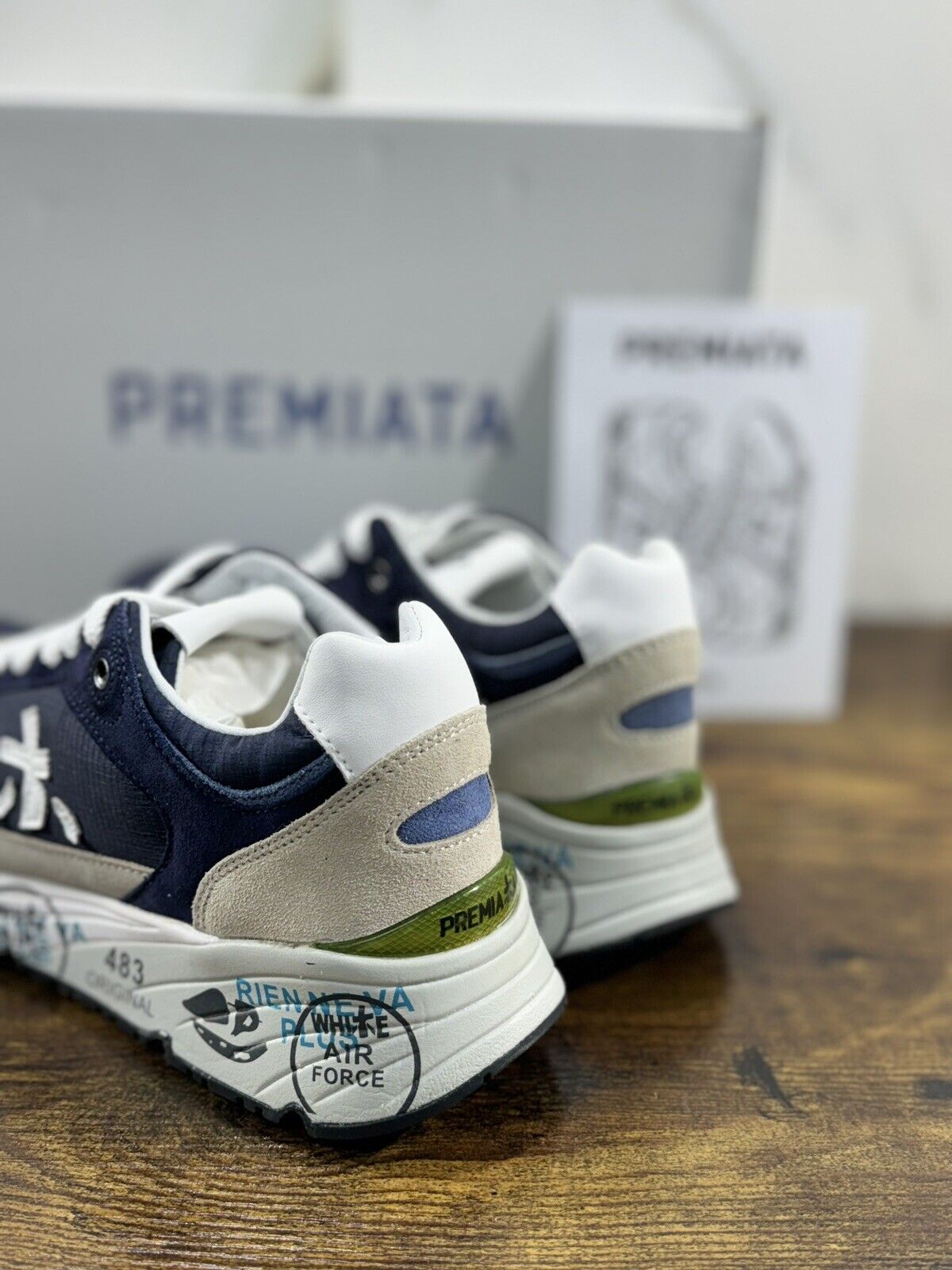 Premiata Mase    Sneaker Uomo Pelle Blu  Casual Sneaker Premiata Uomo 40