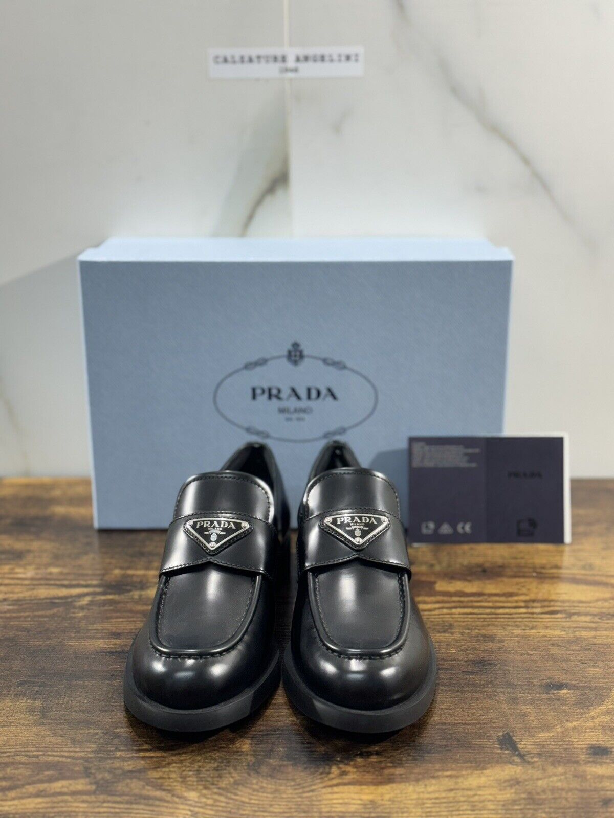 Prada Mocassino Donna In Pelle Spazzolata Nero Luxury Prada Woman Icon Loafer 36